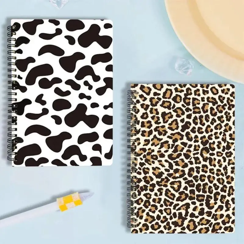 A5 Leopard Pattern Coil Spiral Notebooks Cow Strip Black&white Notebook for Students Office Supplies Stationary