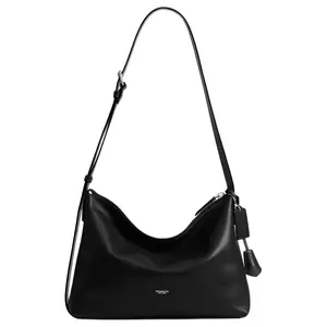 Coach Mott 33 Leather Messenger Bag – Unisex Adjustable Strap Crossbody Bag in Black