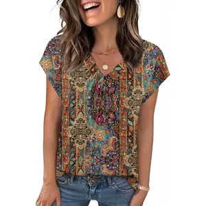 Womens Tops Short Sleeve V Neck Shirts Summer Dressy Casual Business Clothes Work Blouses Fashion Clothing Outfits
