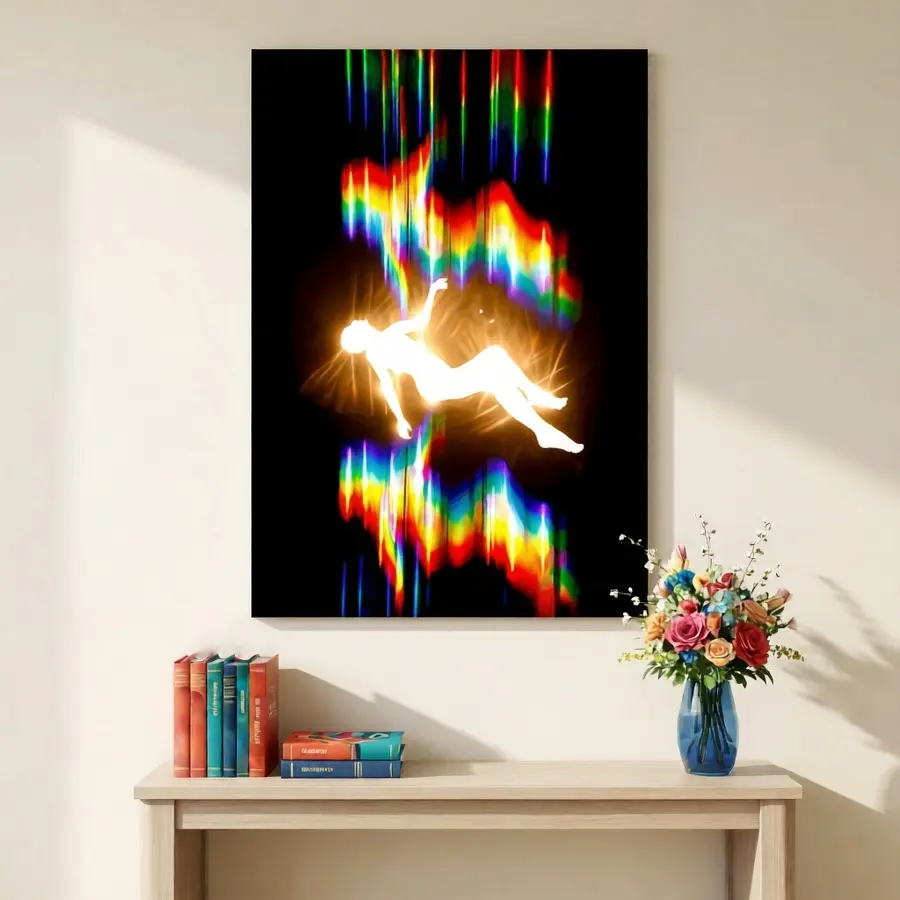2D Flat, 1pc framed, Inspiration Body Soul Aura Music Theme Poster, Quote Aesthetic Art Out of Body Phase Shift Canvas Prints, Wall Art, Artwork Wall Painting for Gift, Bedroom, Office, Living Room, Cafe, Wall Decor