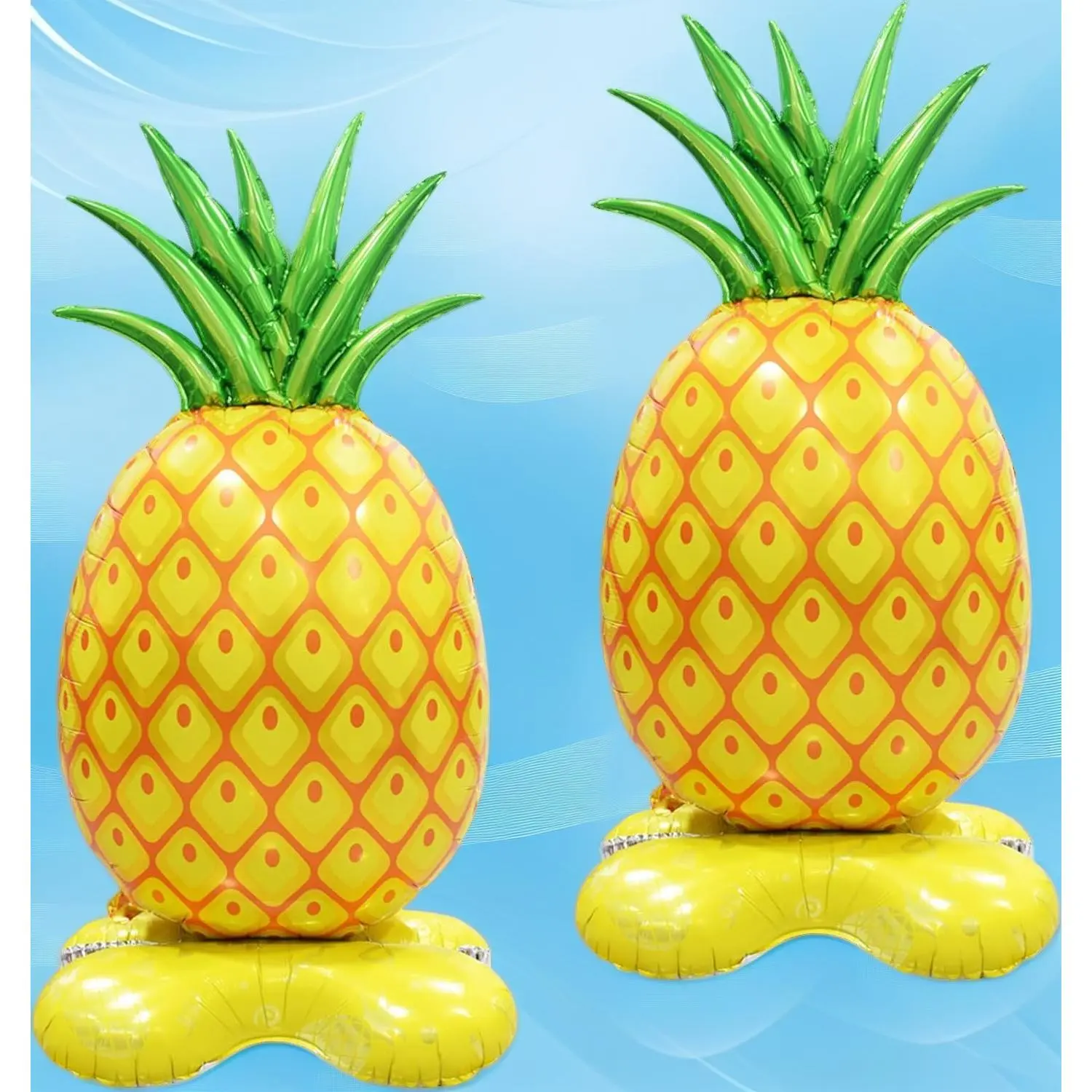 Large 60 Inch Standing Pineapple Foil Balloon, Tropical Fruit Pineapple Balloons, Summer Beach Pool Vacation & Pineapple Themed Party Decorations Supplies