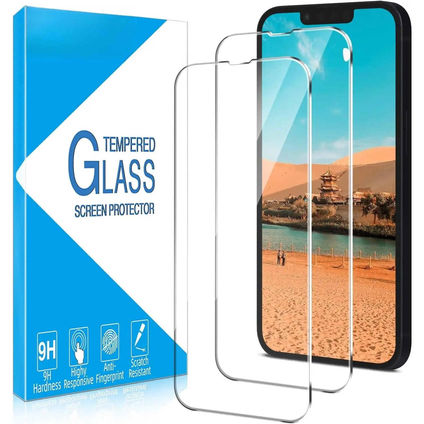 2 Pack Screen Protector for   14 6.1-inch Tempered Glass | Case Friendly, Bubble Free, Easy to Install