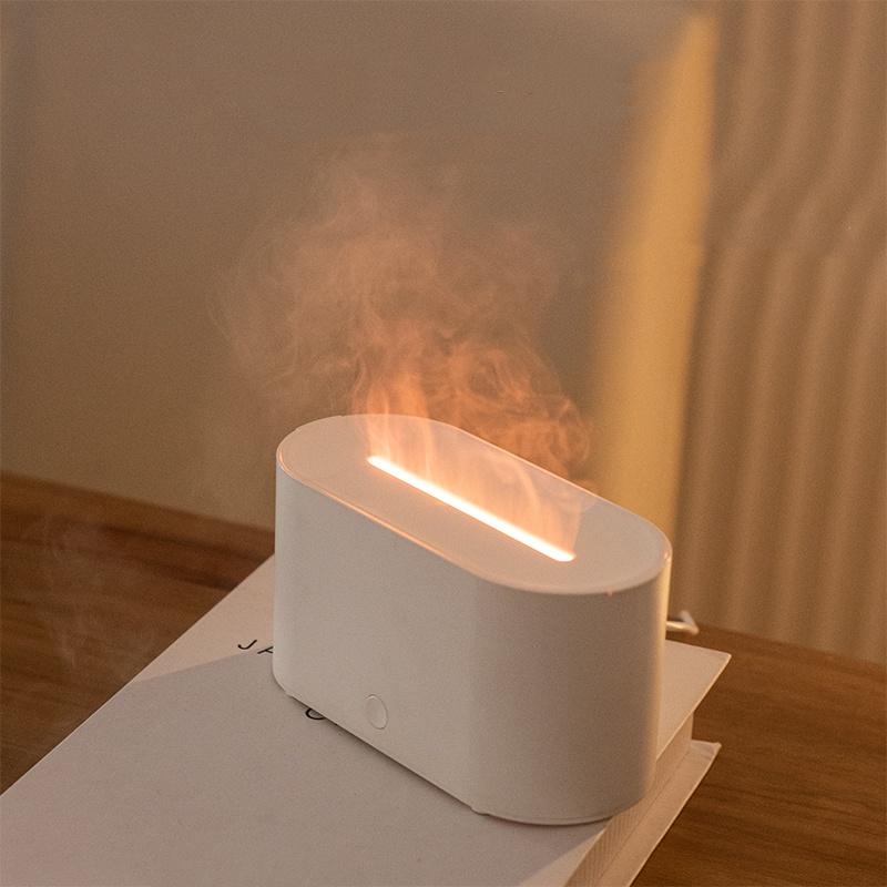 Flame Aromatherapy Machine, USB Powered Simulation Flame Humidifier, Silent Aromatherapy Diffuser, Aroma Diffuser Humidifiers, Suitable for Home Bedroom and Office