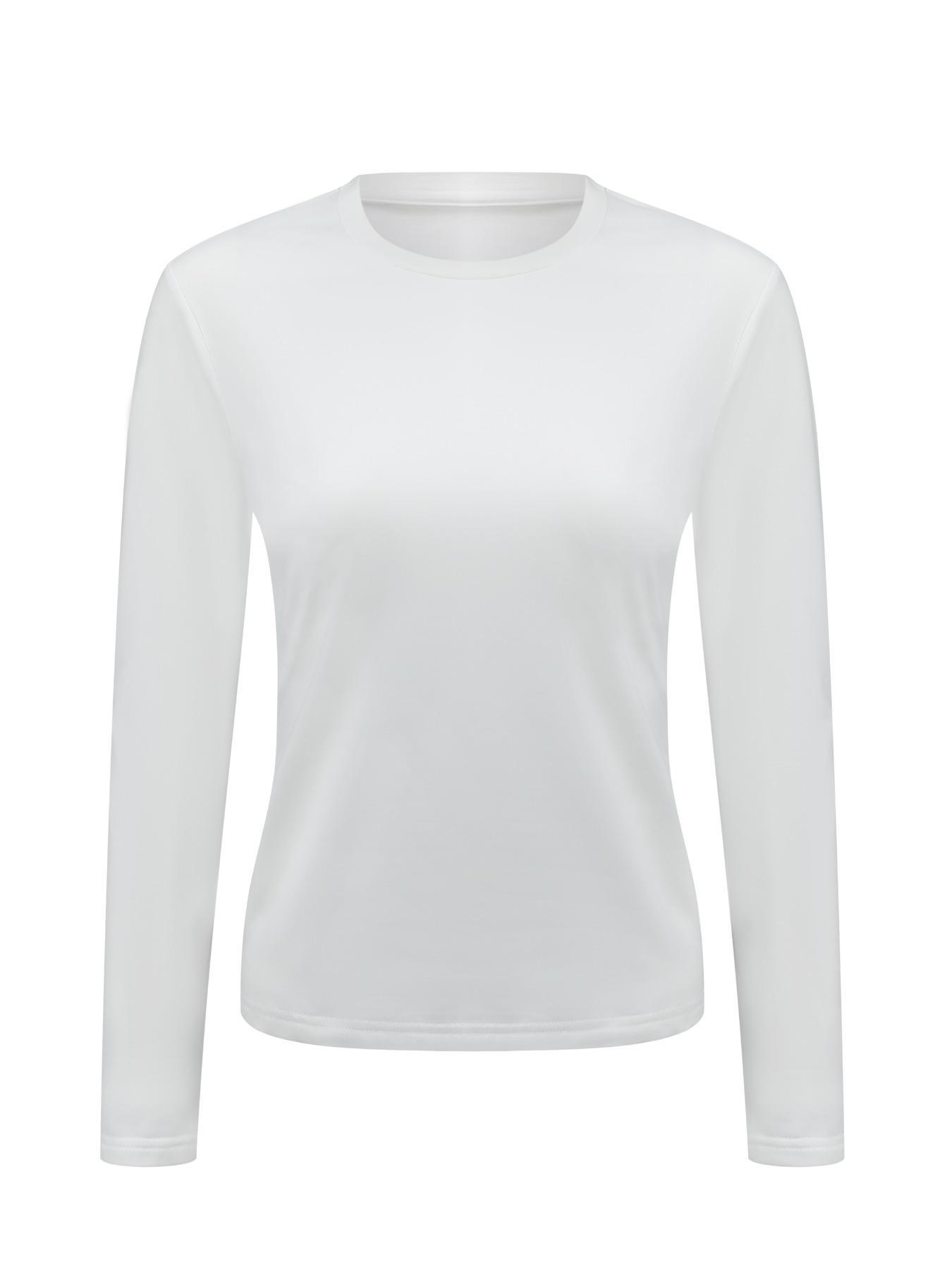 Women's Warm Round Neck Long Sleeve Fitted Basic Everyday Thermal Top, Comfortable Fall Winter Base Layer, Christmas Gift Idea