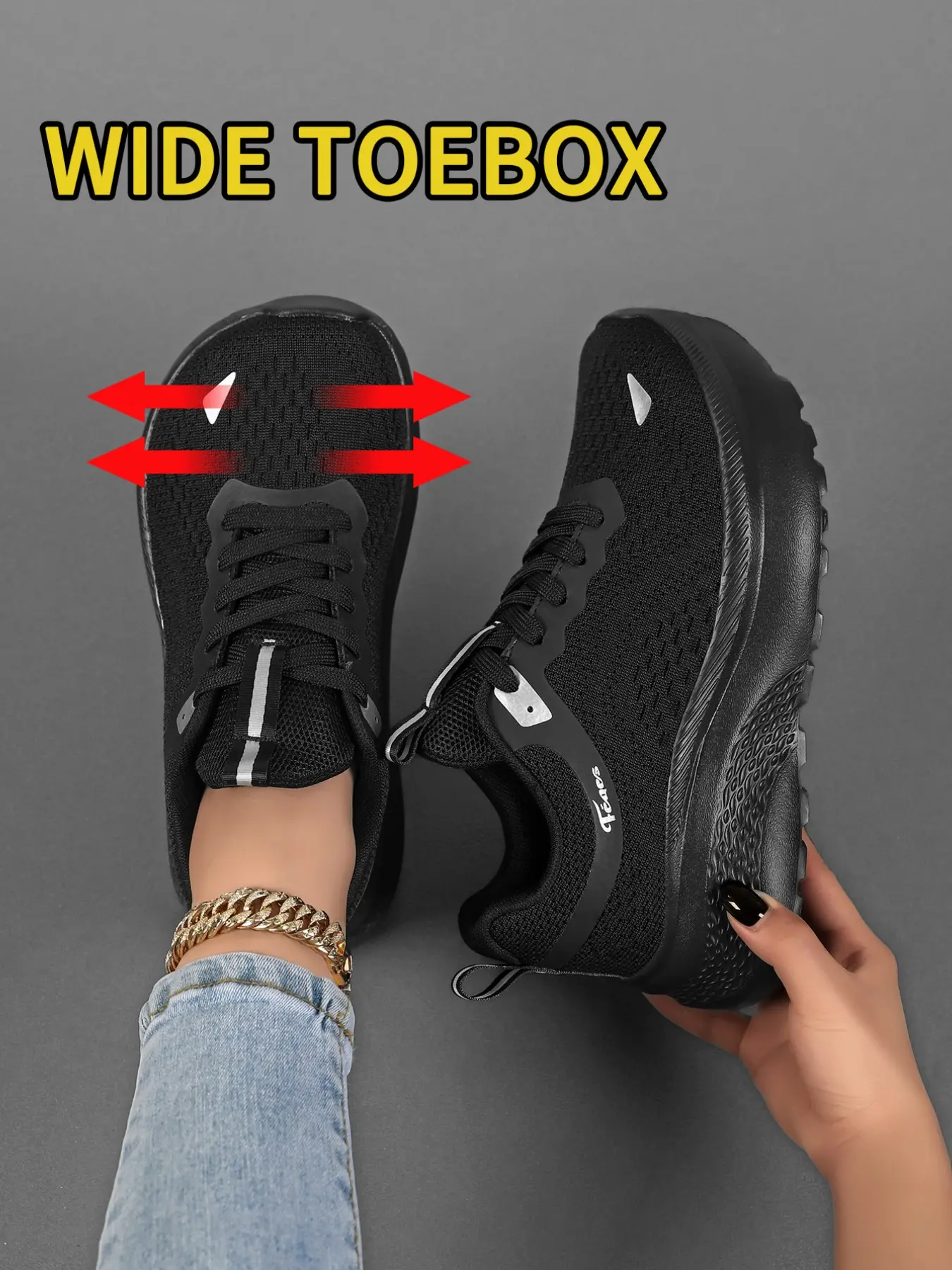 Women's Casual Sports Shoes, Lightweight Knit Sneakers, Breathable Knit Mesh, Comfortable Wide Toe, Eva Sole, Fabric Upper, Summer 2026 New Arrival, Daily Wear
