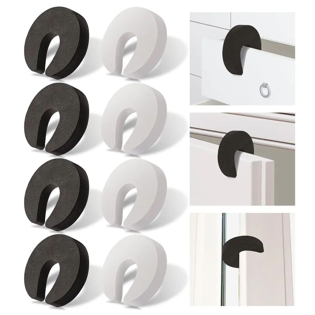 Multifunctional Door Slam Stopper, Stylish Finger Pinch Guard, Foam Door Stopper, Prevents Injuries, Keeps Kids and Pets Safe