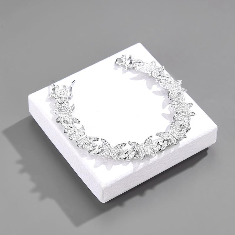 Butterfly Diamond Cuban Chain Fashionable Luxury Necklace Sweater