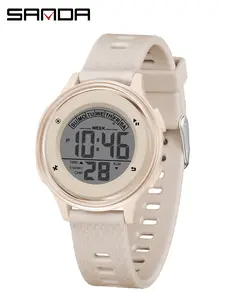 New Sporty Electronic Watch, Fashion Large Dial, Waterproof Seven-Color Light, Analog-Digital Display, All Seasons, Abs Case Material