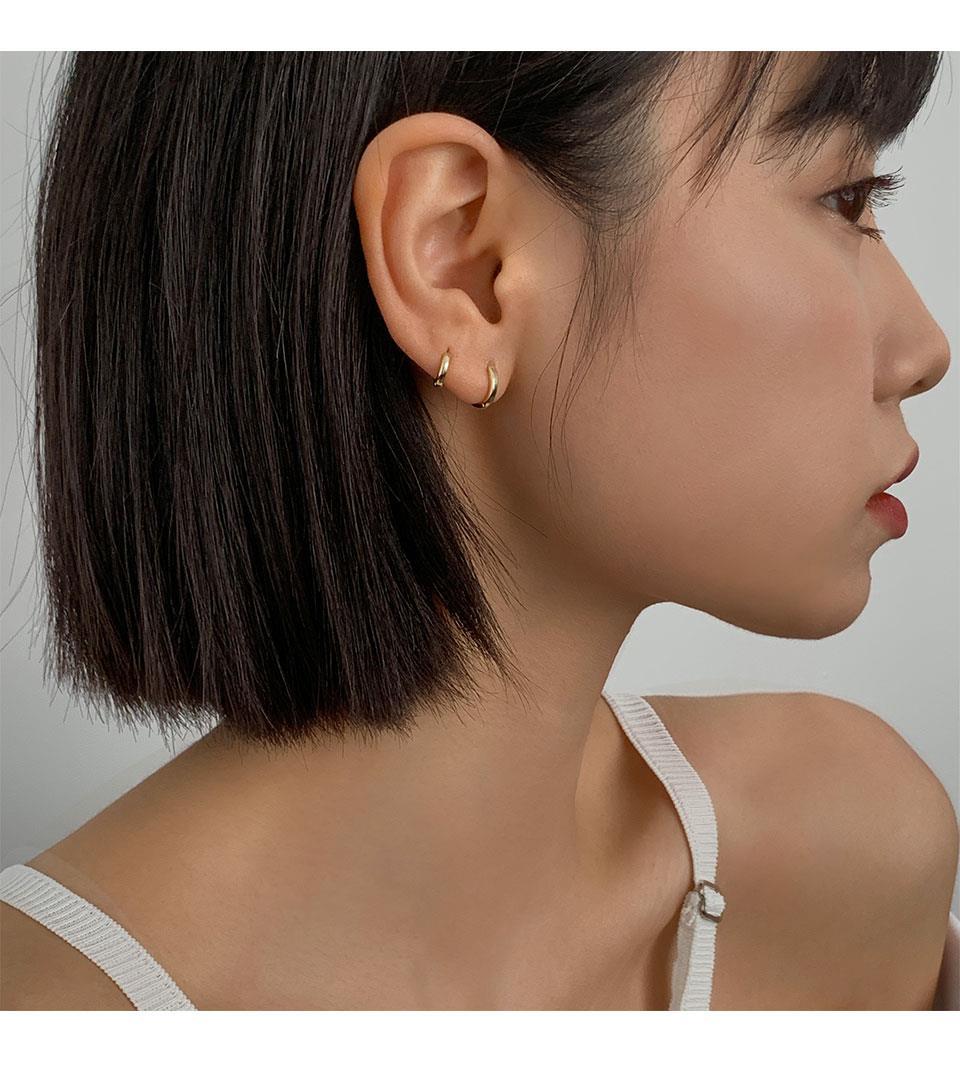 925 Silver ring earrings for women, no need to take them off when sleeping. Korean cold style, small and versatile, popular ear rings and ear buckles