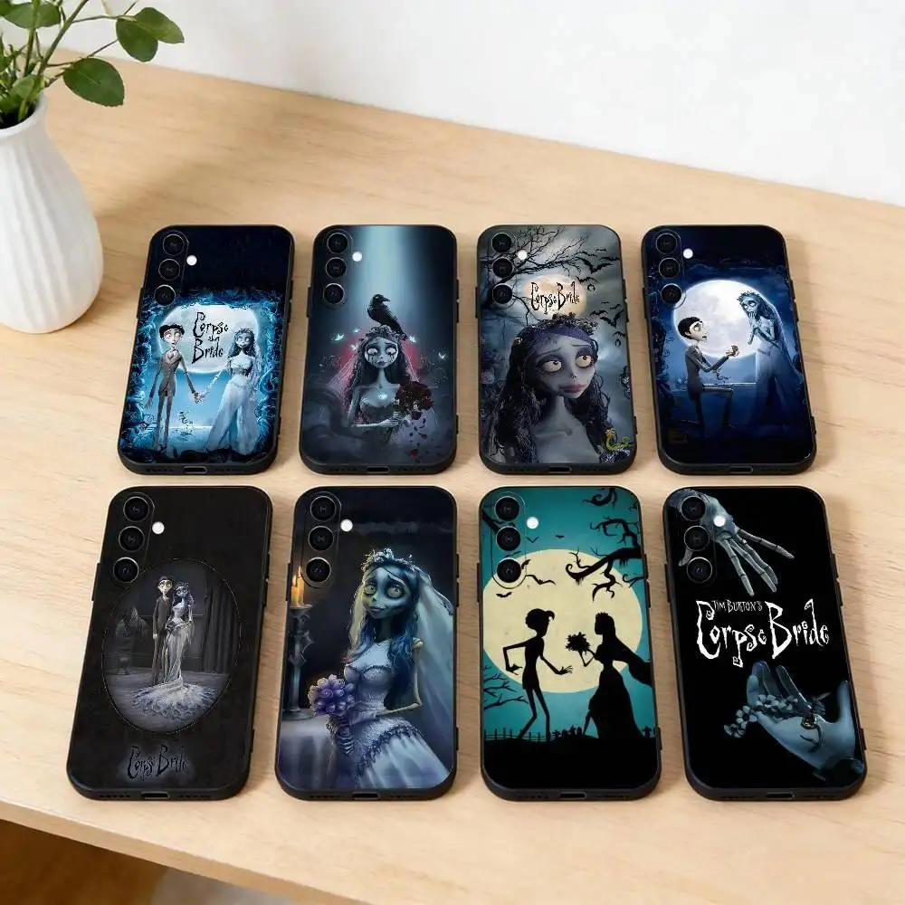 C-Corpse Bride Phone Case For Samsung Galaxy S26 S25 S24 S23 S22 S21 Ultra Plus FE Soft Black Shell