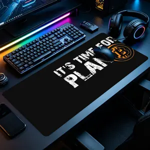 Simple Black Finance Crypto Quote Desk Mat, Non-Slip Rubber Base with Stitched Edge, Great for Casual Gamers & Stock Trading Desk Enthusiasts, Fits All Gaming Setups and Workstations