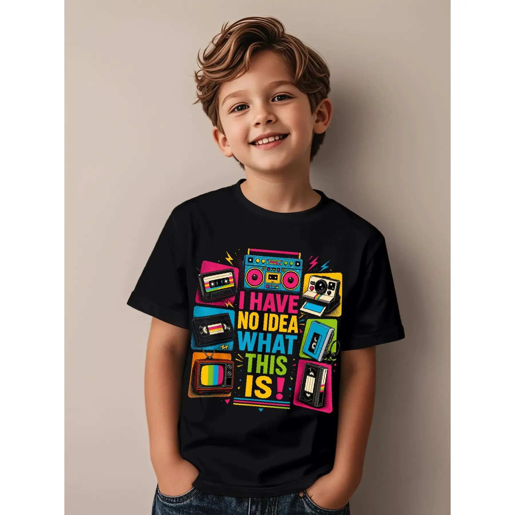 90s Shirt Kids 80s Shirt Kids Boys Girls Retro Style Outfit Funny Aesthetic Graphic Kid T-Shirt Casual Kid T Shirts Trendy Cool Tees Tops for Kid