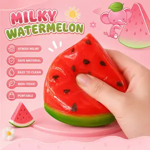Watermelon Stress Relief Toy, Slow Rebound Squishies Fluid Simulation Fruit, Creative Novelty Pressure Release Game, Unique Design Fun Gift