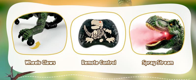 Remote Control Dinosaur for Boys 4-7, Robot Dinosaur Toys for Kids 5-7, rc Dinosaur with Realistic Legs & Spray Stream,Remote Dinosaur Toys for Kids3 4 5 6 7 Year Old boy Birthday Gift (Green)