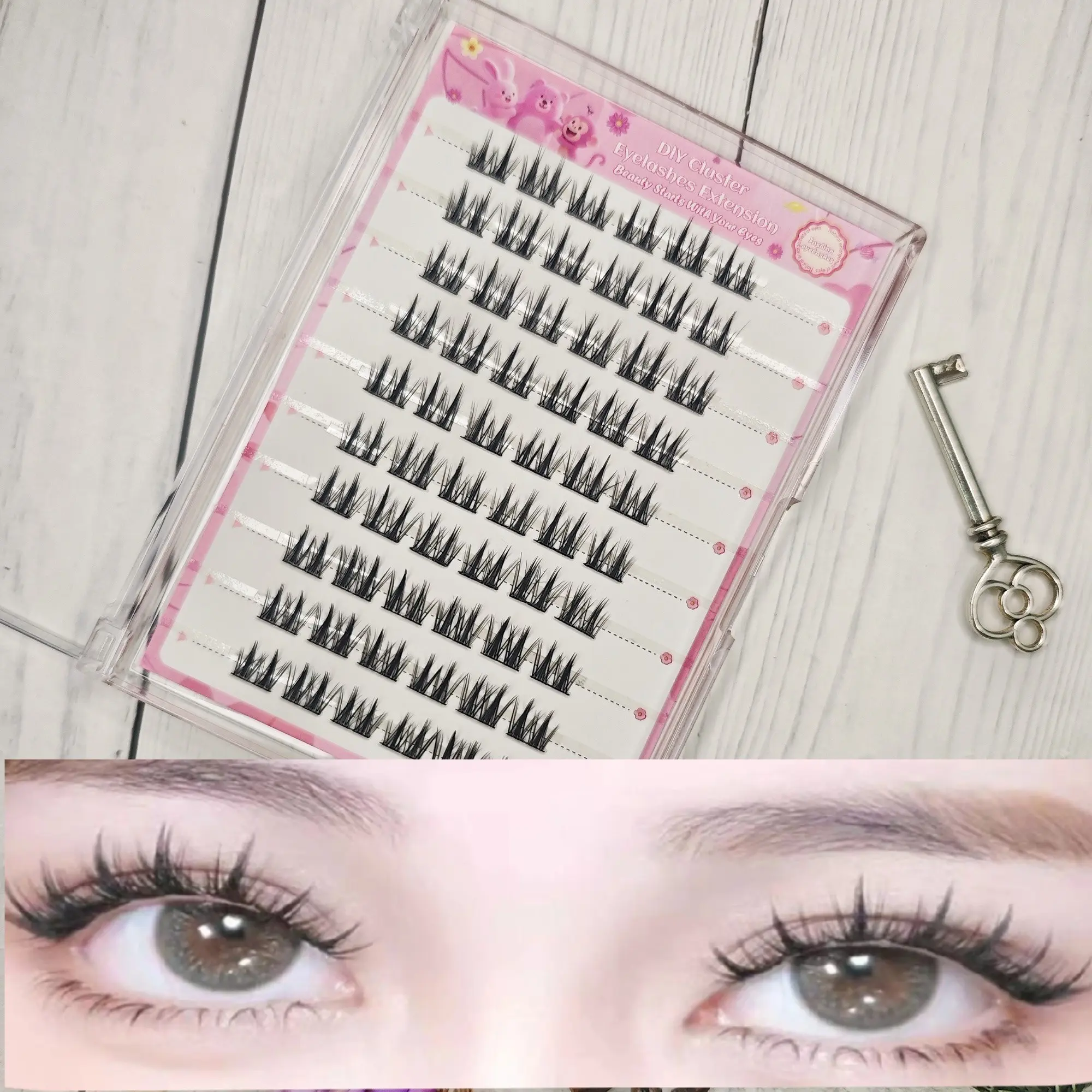 Directly Adhesive False Eyelashes, 60pcs Self-Adhesive Lashes, Easy to Adjust, Perfect for Beginners, Enhance Your Makeup Look