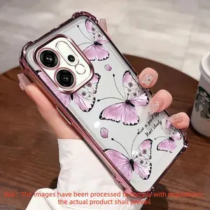 Electroplated Four-Corner Protection for OPPO Reno 14, 14F, 14 Pro, Reno 13F 5G, Reno 12, 12 Pro, Reno11, Reno10, 10 Pro 5G Protective Transparent Soft Shockproof Smartphone Phone Case with Glossy Edges