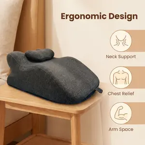 Multi-Functional Prone Sleeping Pillow, Memory Foam Cushion with Ergonomic Design, Chest Relief, Neck Support, Arm Space for Naps, TV Watching, Reading, Relaxation, Back Support