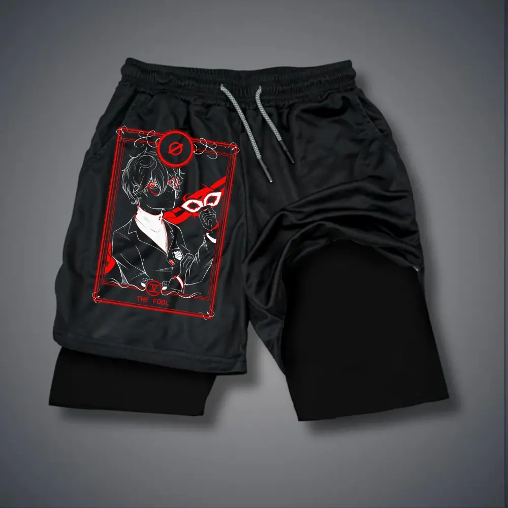 [Vtg90s] Double-Layer Sports Shorts Graphic Shorts Black Shorts Camo Shorts Streetwear Shorts Men Outfits Men Short Shorts Vacation Outfits Shorts