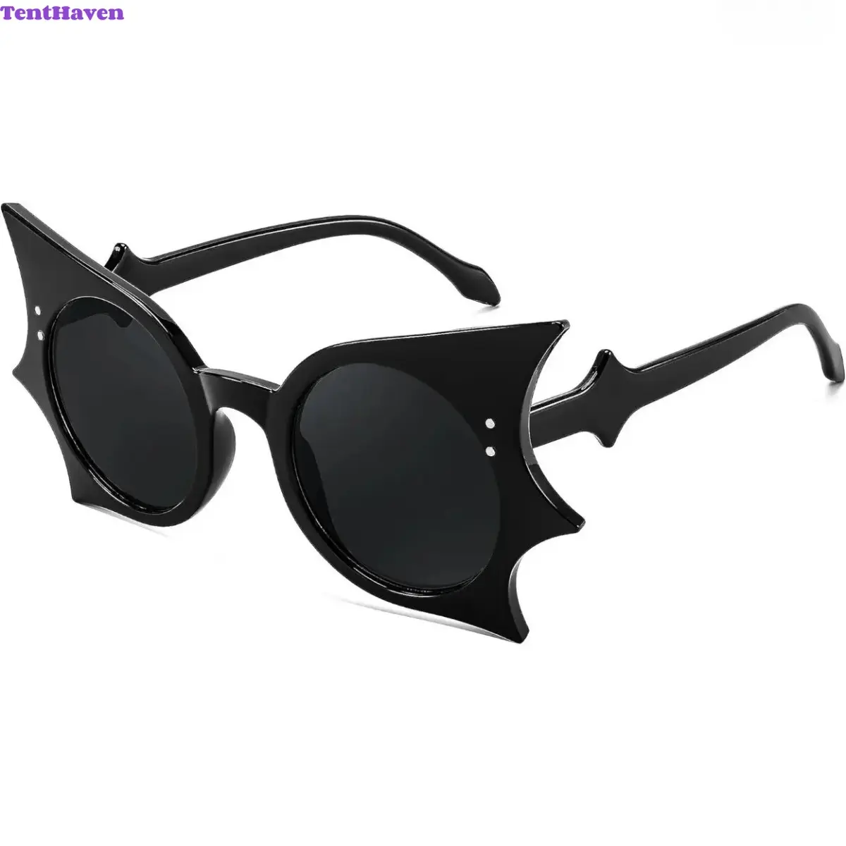 Unisex Funny Bat Butterfly Shaped Sunglasses For Women Men, Novelty Glossy Black Bat Wing Shades, Trendy Halloween Party Cosplay Decor Eyewear For Travel Outdoor Costume Accessory