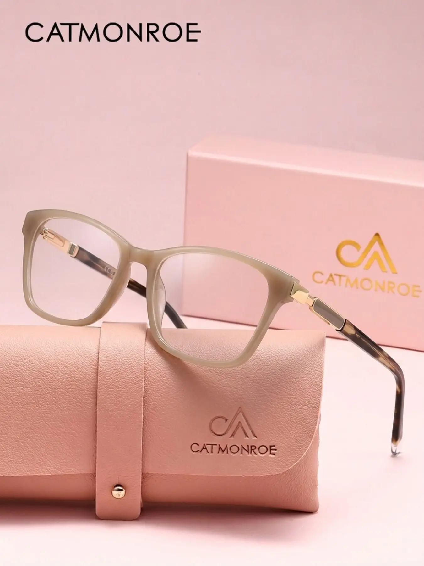 CATMONROE Fashionable Cat Eye Frame For Both Men And Women, Versatile For Daily Commuting, Office Computer Glasses To Reduce Blue Light, Square Frames Eyeglasses