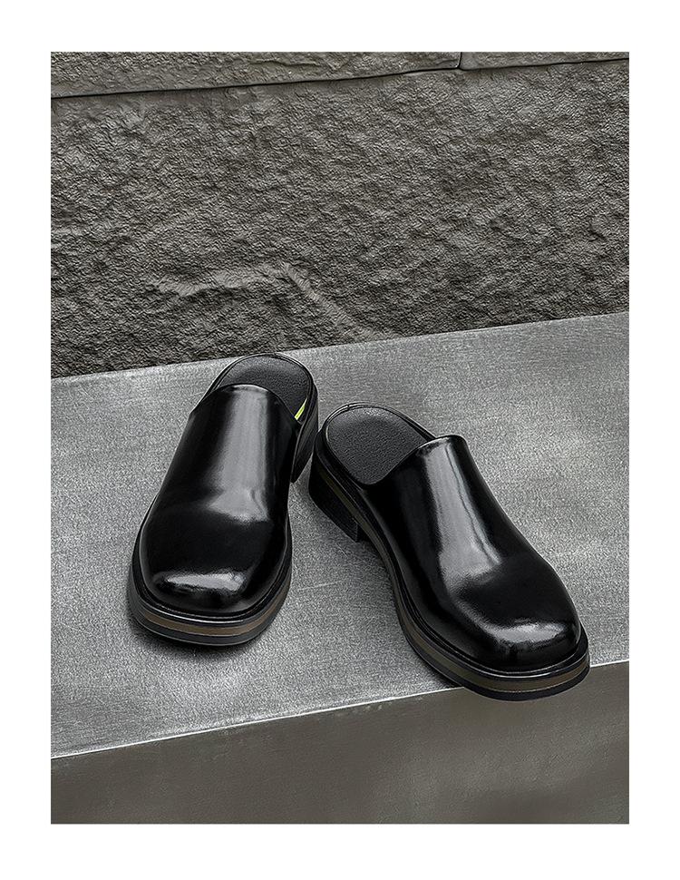 Men's Shoes 2026 New Summer Men's Big Head Muller Toe Box for Outdoors Boken Shoes Tide Half Slippers Slip-on,Gift brown Footwear