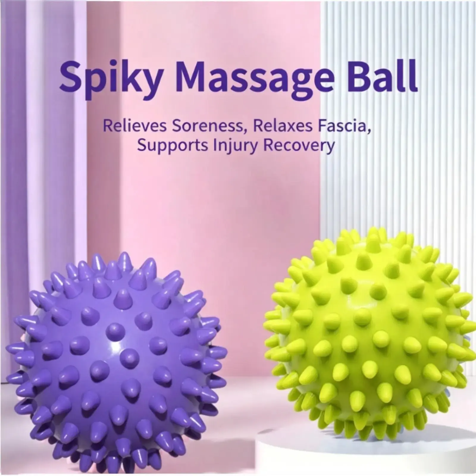 Spiky Hedgehog Massage Ball for Foot Back Neck Shoulder, Deep Tissue Acupoint Trigger Point Roller, Portable Physical Therapy Yoga Muscle Relief Tool
