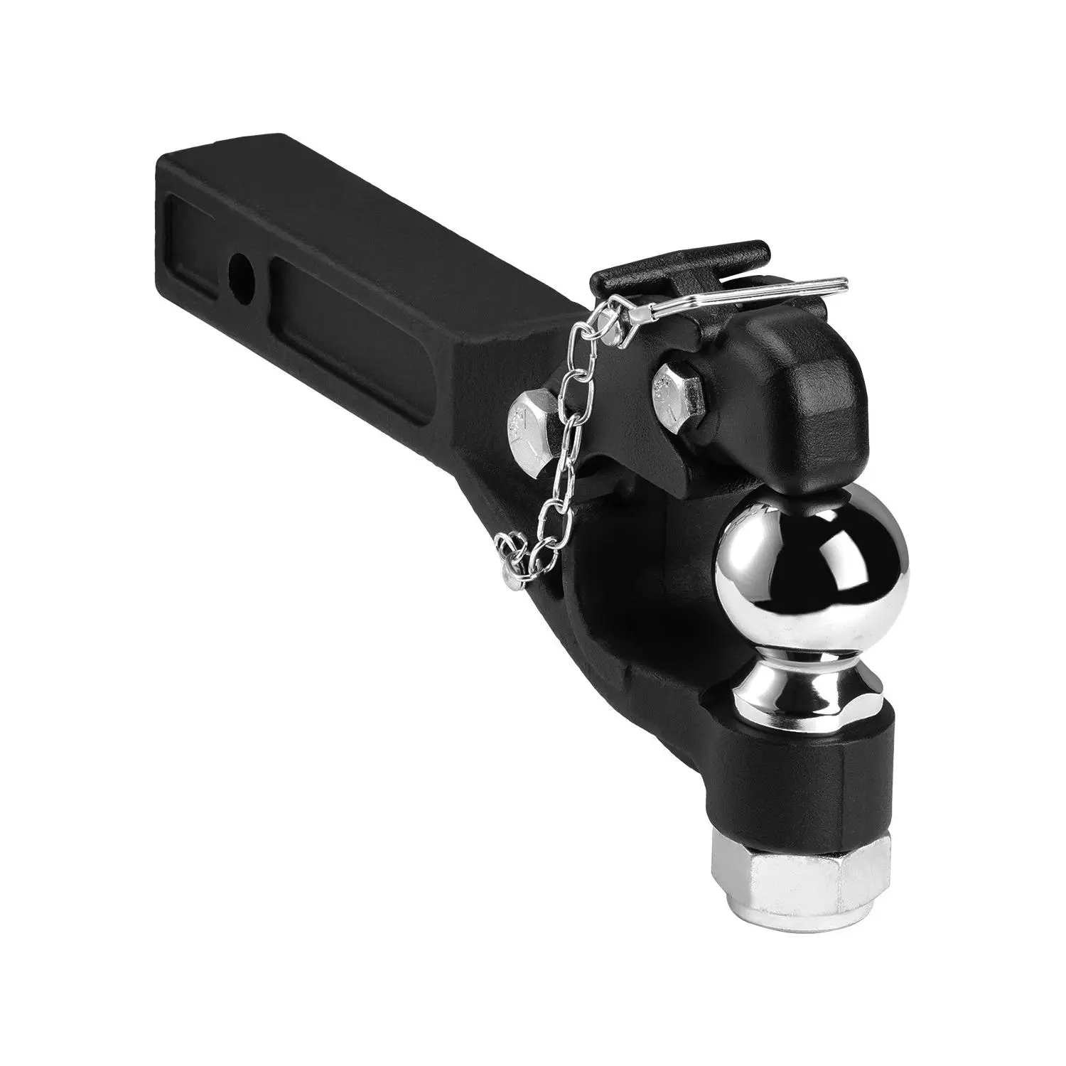 VEVOR Pintle Hook, 20000 lbs, Pintle Hook Hitch for 2-inch Hitch Hook Military Receiver, Combination 2-5/16-inch Hitch Ball, Fits 2.5 to 3-inch Lunette Ring, 15.6-inch Length, Black Powder Coat