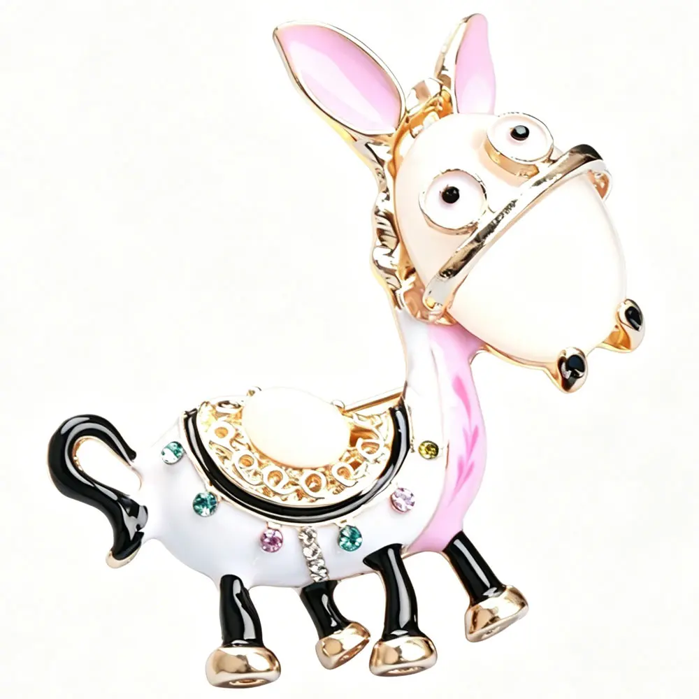 Baroque Luxury Donkey Animal Themed Brooch Pins for Men and Women Jewelry Fashion Accessories