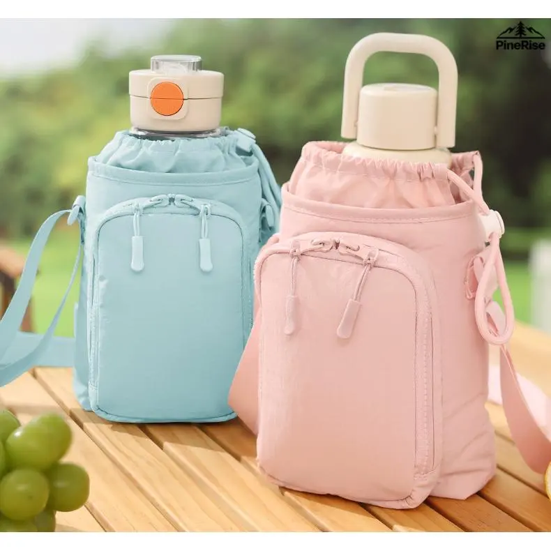 Crossbody Water Bottle Holder Bag - Adjustable Strap, Lightweight Rectangular Wear-Resistant Storage Pouch for Thermos, Cell Phone, Outdoor Sports (Cycling, Walking), Indoor Leisure, Daily Travel