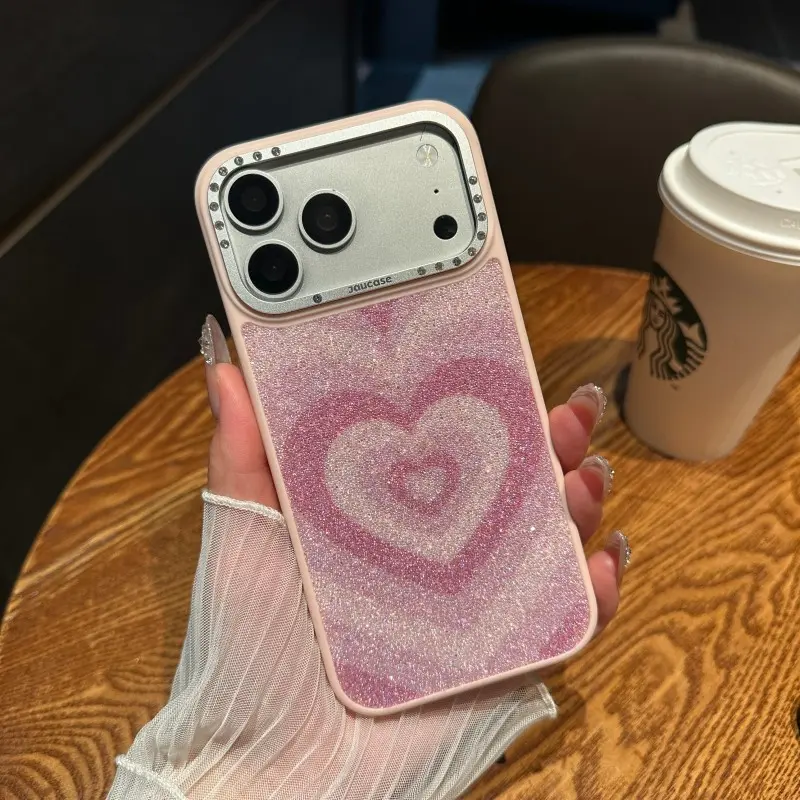 Compatible with iPhone 17 Pro Max/ 16/15/14/13/12 Heart Sparkling Pattern All-Inclusive anti-drop Phone case -HV7207