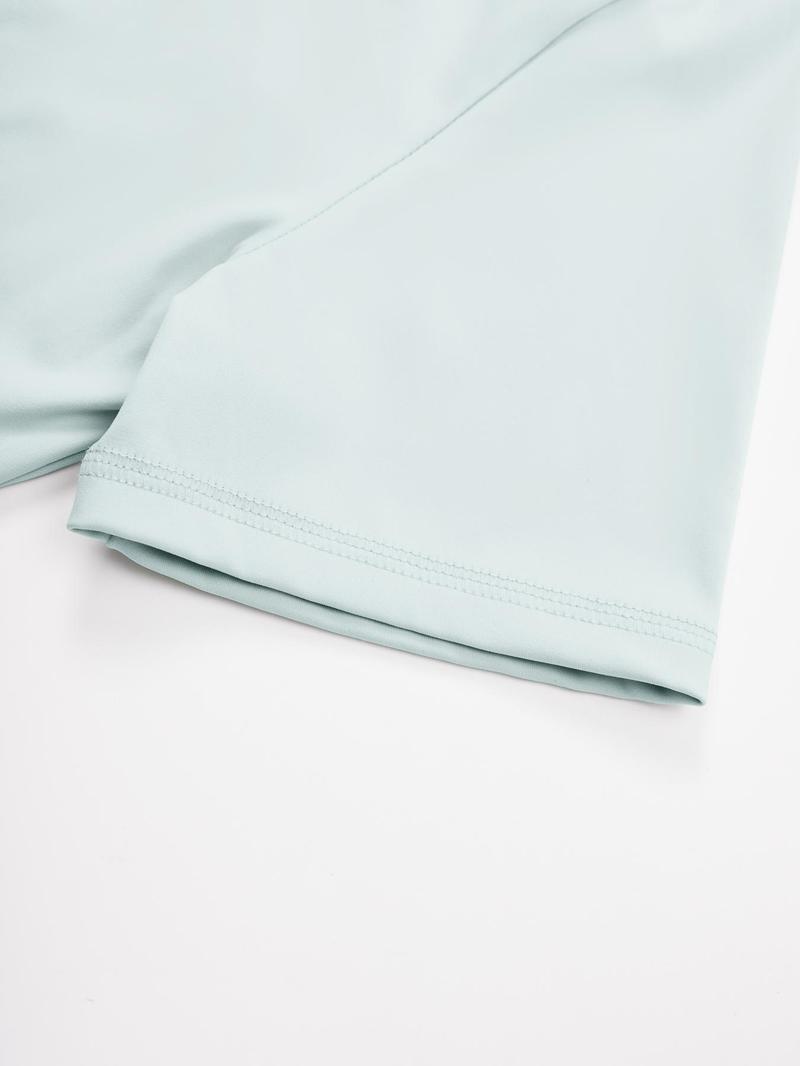 Two-piece Set Women's Solid Tracksuit Set, Sporty Short Sleeve Round Neck Tee & High Waist Biker Shorts Set for Fall, Jogging Suit Set, Ladies Sportswear for Yoga Gym Workout, Minimalistic Outfit Black Girl Outfits, Activewear, Fitness Outfit