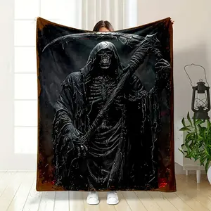 Customized Sickle Print Blanket - Wrinkle Resistant, Breathable, Cooling All-Seasons Blanket for Naps, Office Use