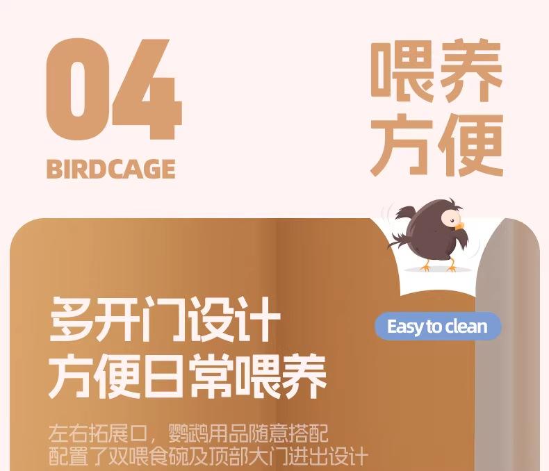 New Transparent Villa Bird Cage Double Layer Large Size Anti-Splash Horizontal Wire Special for Parakeet Cockatiel Budgie Parrot with Pet Toy Accessories