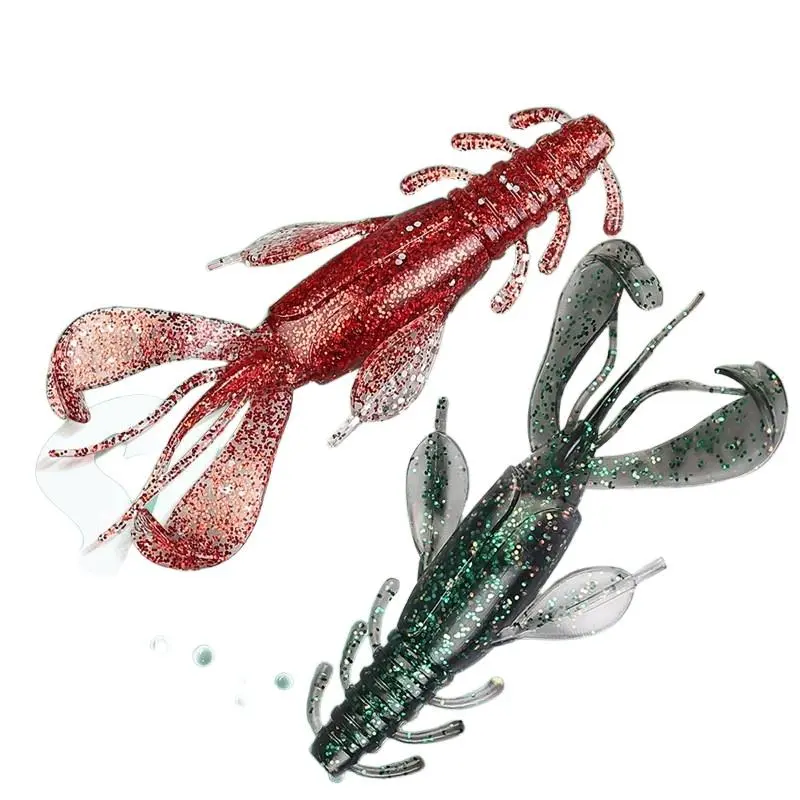 12PCS Crawfish Soft Plastic Baits, 3 Colors Lifelike Craw Creature Lures for Bass Fishing, Texas Rig, Jig Trailer & Freshwater FishingTexas Rig & Carolina Rig Fishing Kit