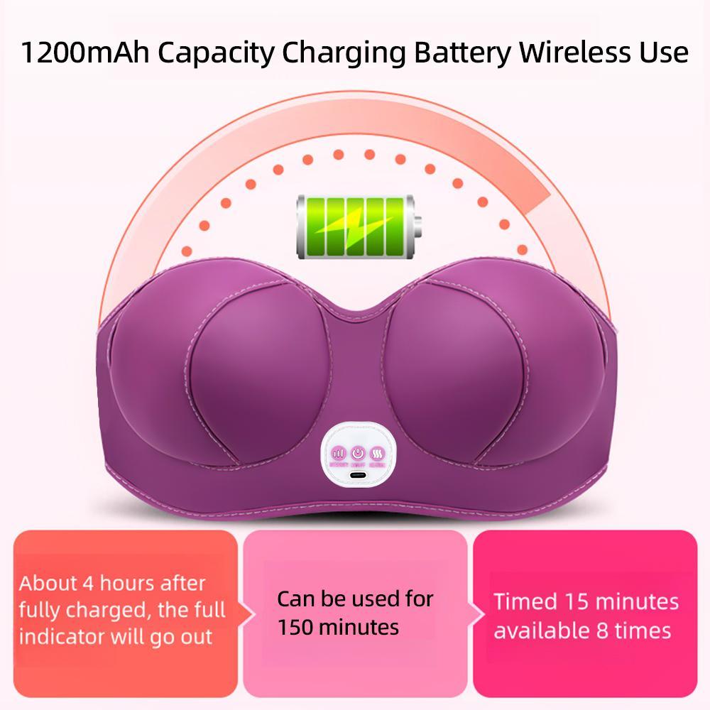 Electric Breast Massager, 3 Modes Vibration & 3 Modes Hot Compress Household Breast Care Machine, Personal Care Appliances for Women