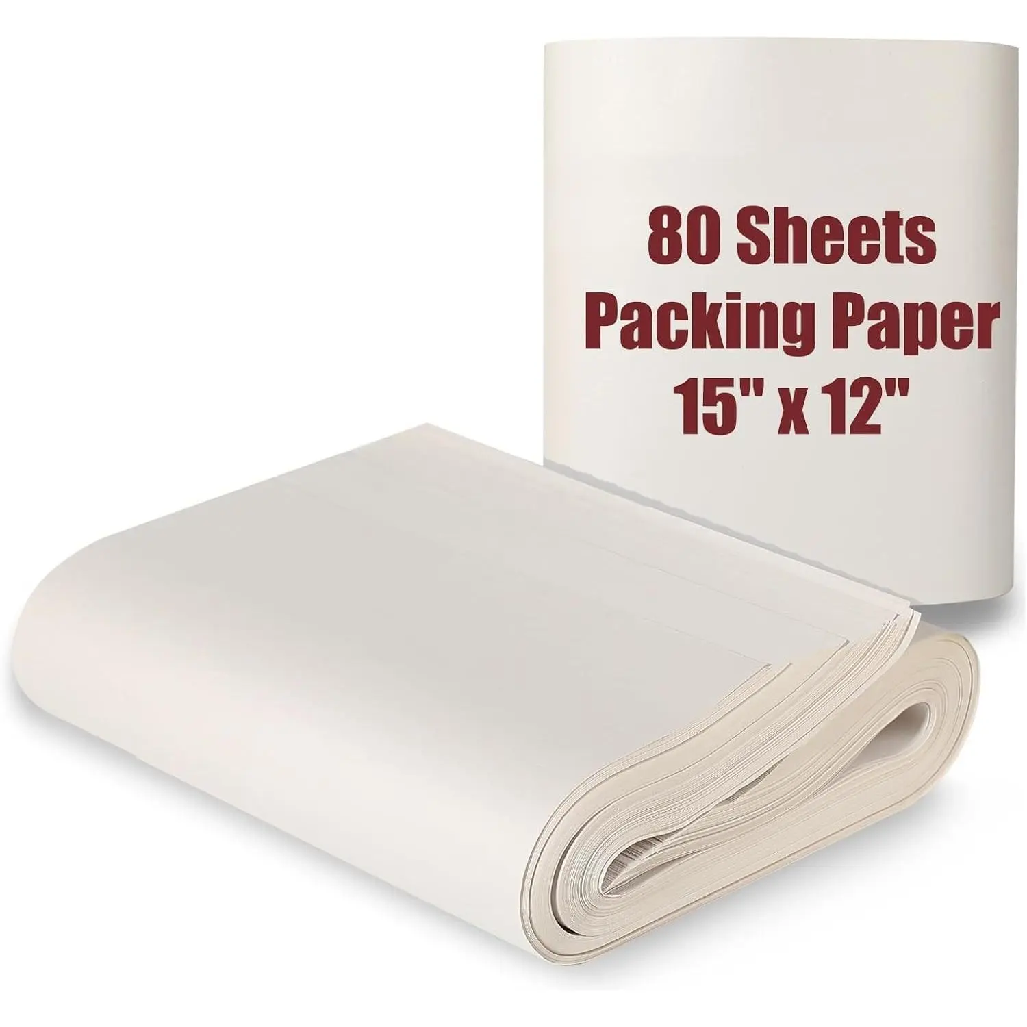 15" x 12" Packing Paper Sheets for Moving Supplies, 80 Sheets Newsprint Paper for Moving Boxes, Wrapping Paper for Moving, Shipping, Packaging, Small Packing Box, Dishes Glasses Box Filler Materials