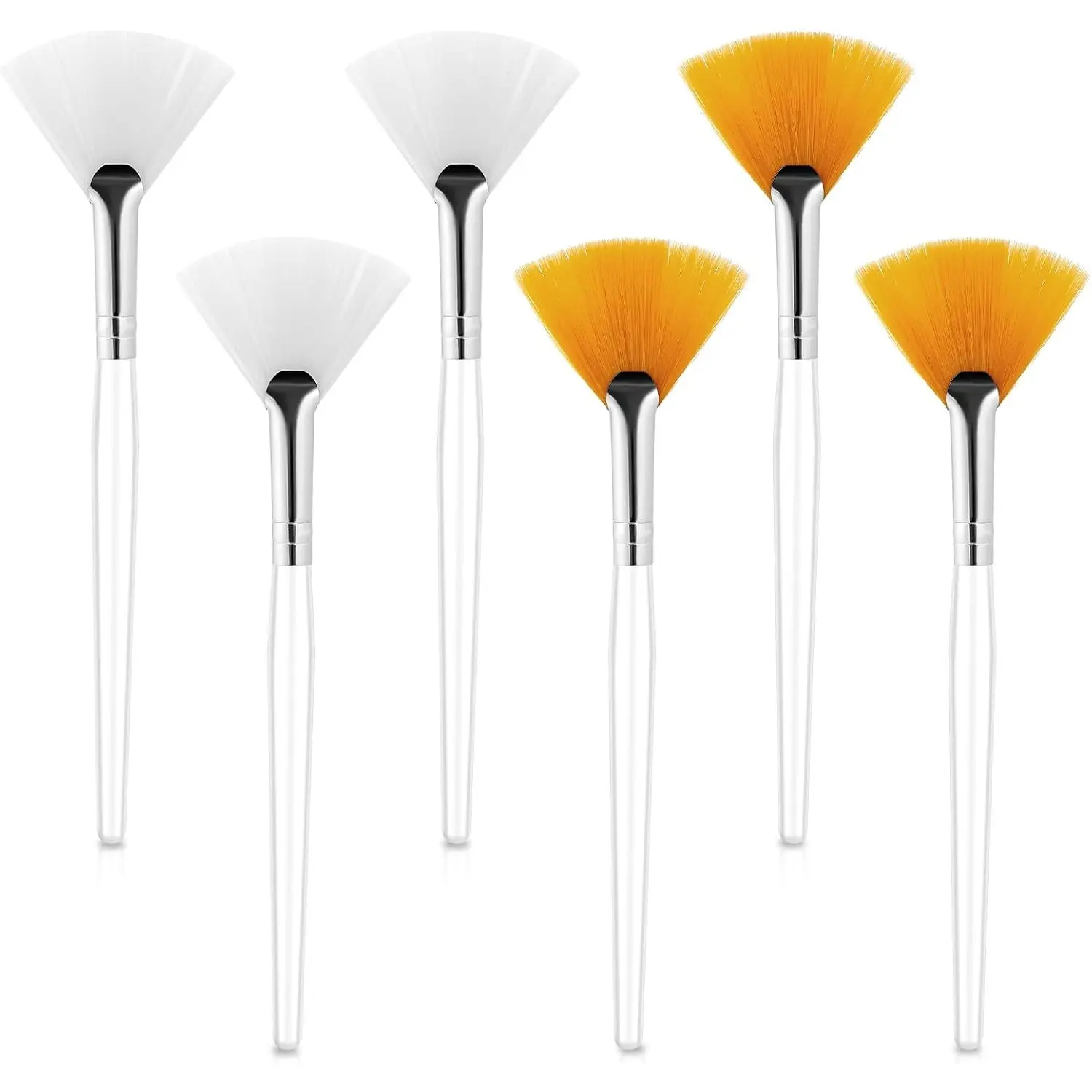 6 PCS Face Mask Brush Soft Facial Fan Brush & Acid Applicator for Peel, Sleeping & Mud Mask, Makeup - Cosmetic Applying Tools