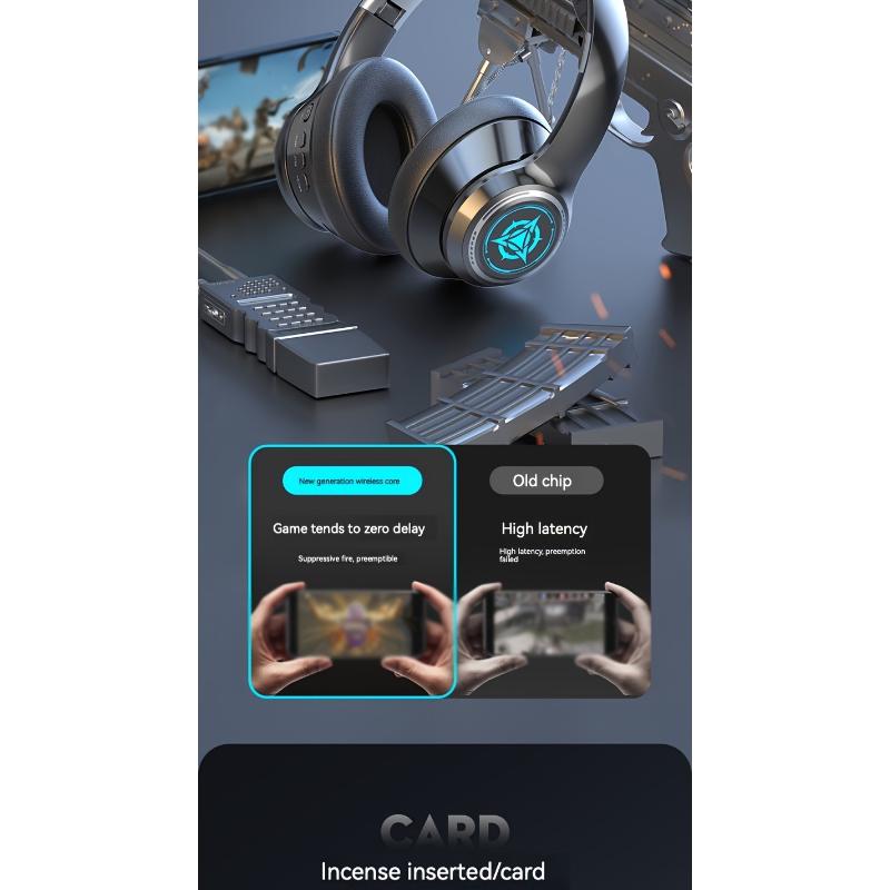 Extra-long Standby 200 Hours Gaming Headset, With LED Lights, Wireless 5.0 Chip, 99D Surround Sound, Noise-cancelling Voice, Push Button Volume Control, Type-C Plug, Rechargeable Lithium Polymer Battery, Mobile Phone Compatible, Video Game Extra-long Standby 200 Hours Gaming Headset, With LED Lights, Wireless 5.0 Chip, 99D Surround Sound, Noise-cancelling Voice, Push Button Volume Control, Type-C Plug, Rechargeable Lithium Polymer Battery, Mobile Phone Compatible, Video Game