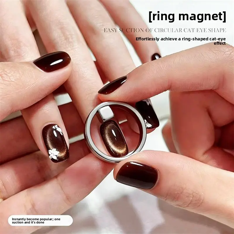 Oblique Ring Magnet, Hollow Cat Eye Nail Magnet, Strong Magnetic Stone, Professional Magnetic Tool for Beginners, Magnetic Item