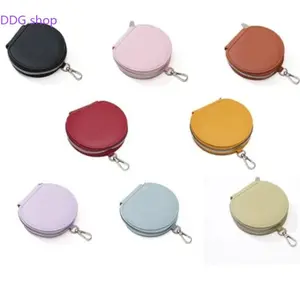 Women small storage pouches|2026 new Korean-style round coin wallet with built-in key ring, multi-compartment design for coins & small cards, ideal for daily commute, bag storage and grocery shopping carry