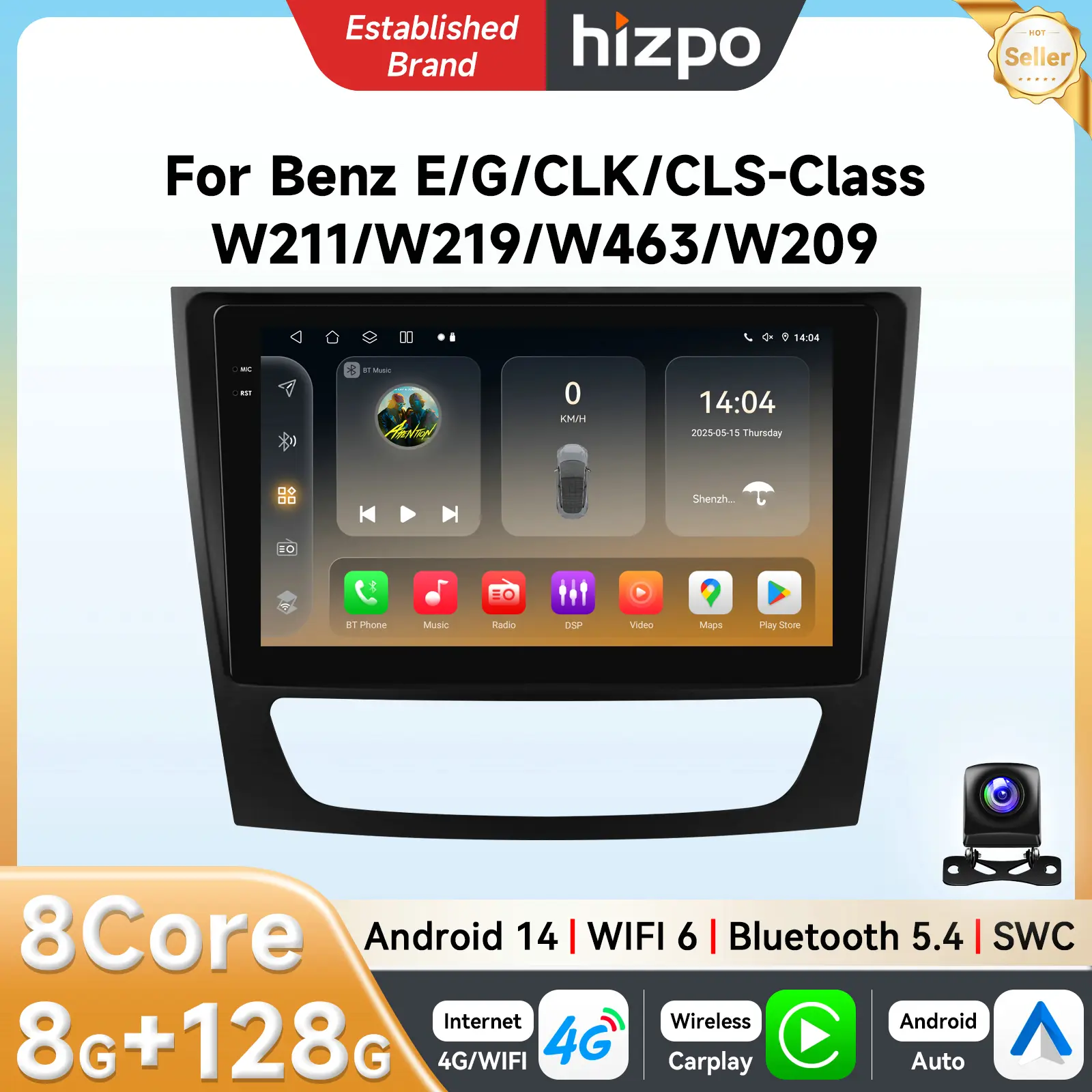 6115 4G-LTE Carplay 2Din Android Car Radio for Mercedes Benz E-class W211 E200 E220 E300 E350 E240 E270 E280 W219 Multimedia GPS