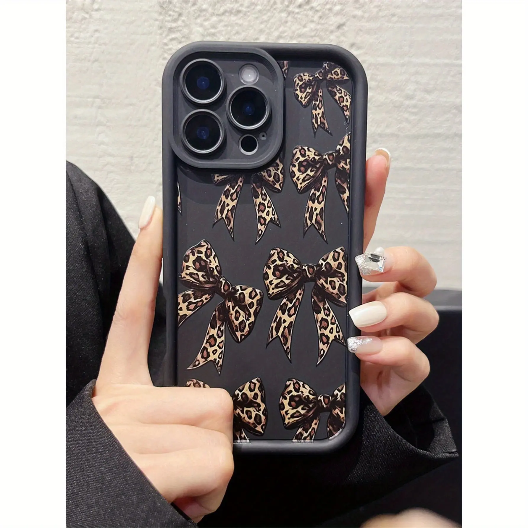 Phone Case: Leopard Print Bow Pattern Premium Quality Gift Pack iPhone 17 16 15 14 13 12 11 PRO MAX PLUS 17AIR 16E 17E 13mini 12mini XSMAX X XS Samsung S26 S25 S24 S23 S22 S21 ULTRA PLUS A54 A53 A52 A36 A35 A33Case Soft TPU Shockproof Full Coverage