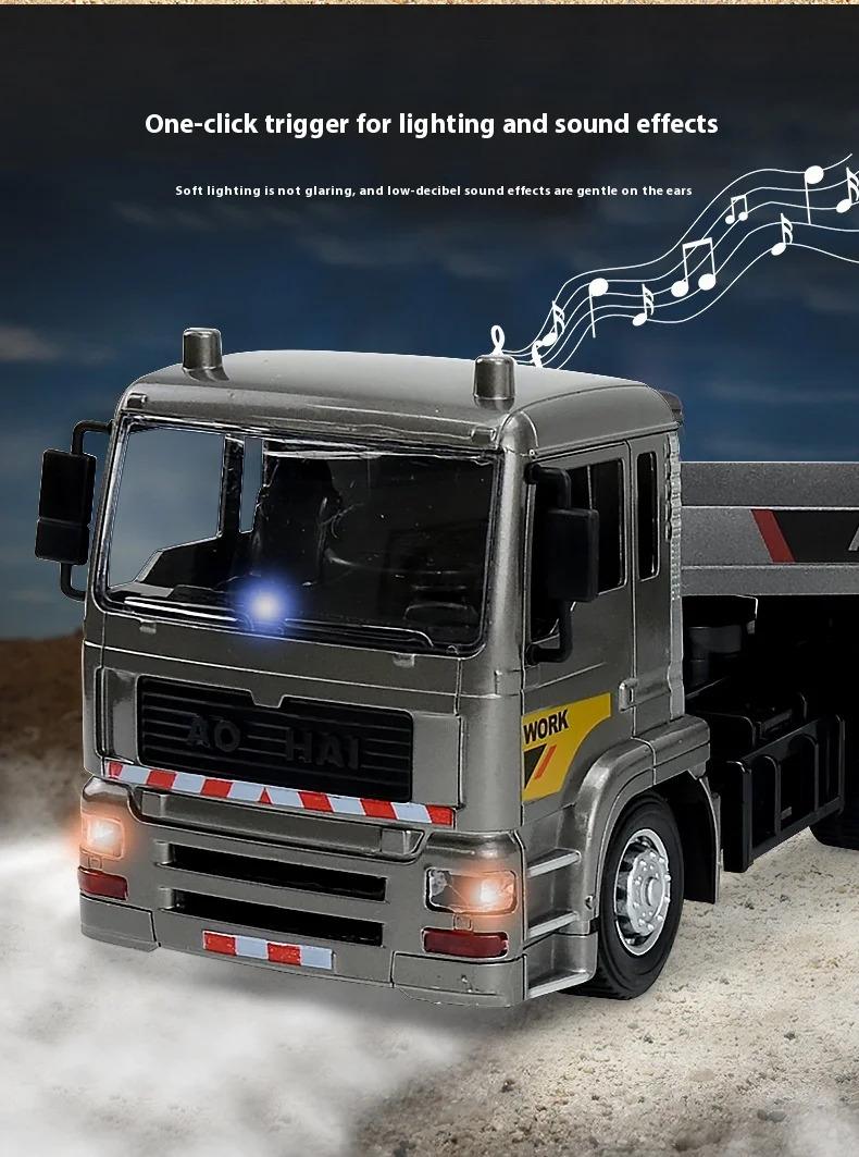 1:18 RC Semi Truck with Container, 9-Channel Kids RC Semi Truck Toy, RC Dump Truck Van Truck with Lights and Music, Great Gift for kids
