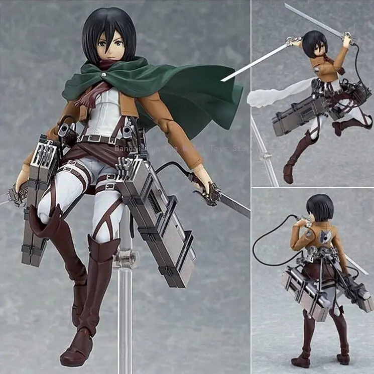 Figma 3 Style Attack on Titan Anime Shingeki No Kyojin Scouting Legion Levi Boxed PVC Action Figure Model Toy Gift