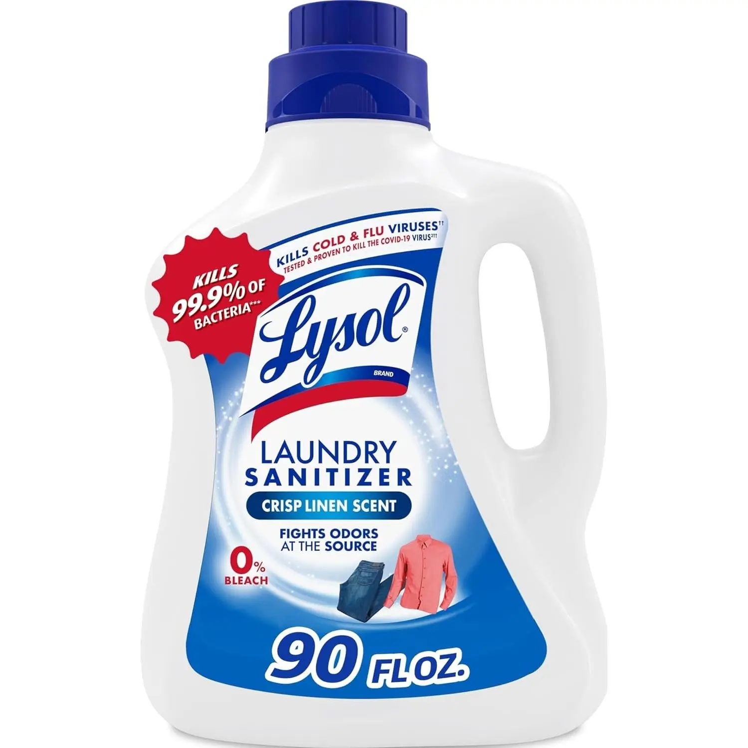 Laundry Sanitizer Additive, Bacteria-Causing Laundry Odor Eliminator, Detergent Additive, Crisp Linen, 90oz cozy home