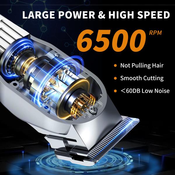 Professional Hair Clippers for Men Cordless Clippers with Trimmer Kit for Barber Use Includes Multiple Attachments and USB Charging Cable