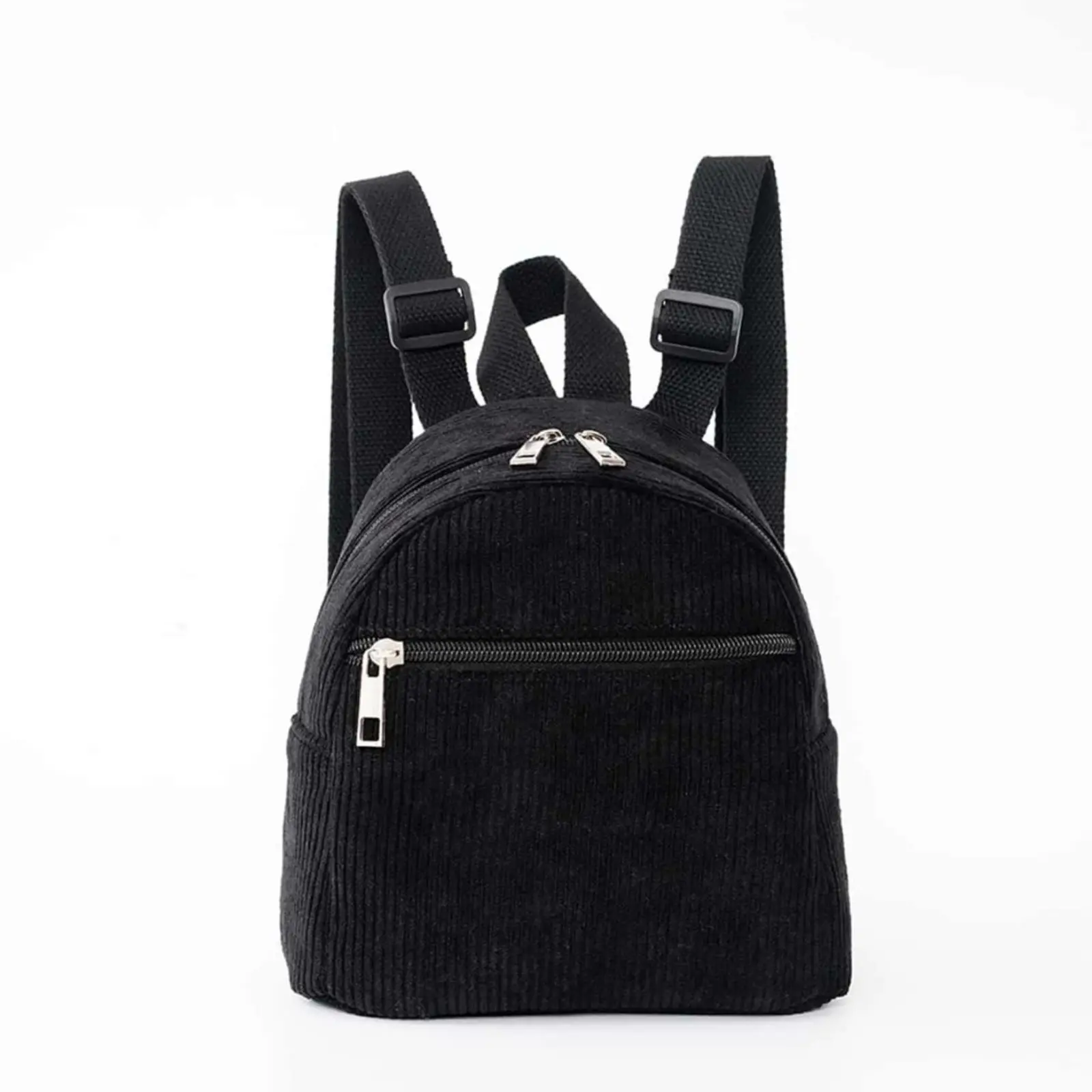 Women Corduroy Mini Backpack, 2026 Vintage Trend Small Corduroy Daypack, Striped Vertical Texture Lightweight Shoulder Rucksack, Multi Zipper Pocket Adjustable Strap Casual Bag for School Shopping Travel Daily Outing