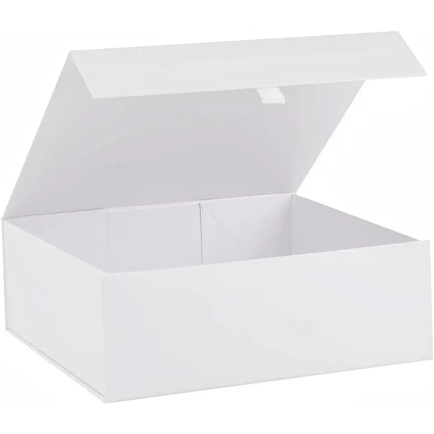 White Gift Box Large 13.5x11.8x4.7 Inches, White Gift Boxes for Presents with Magnetic Closure Lid, Luxury Gift Box Rectangle Collapsible Boxes for Gift Packaging