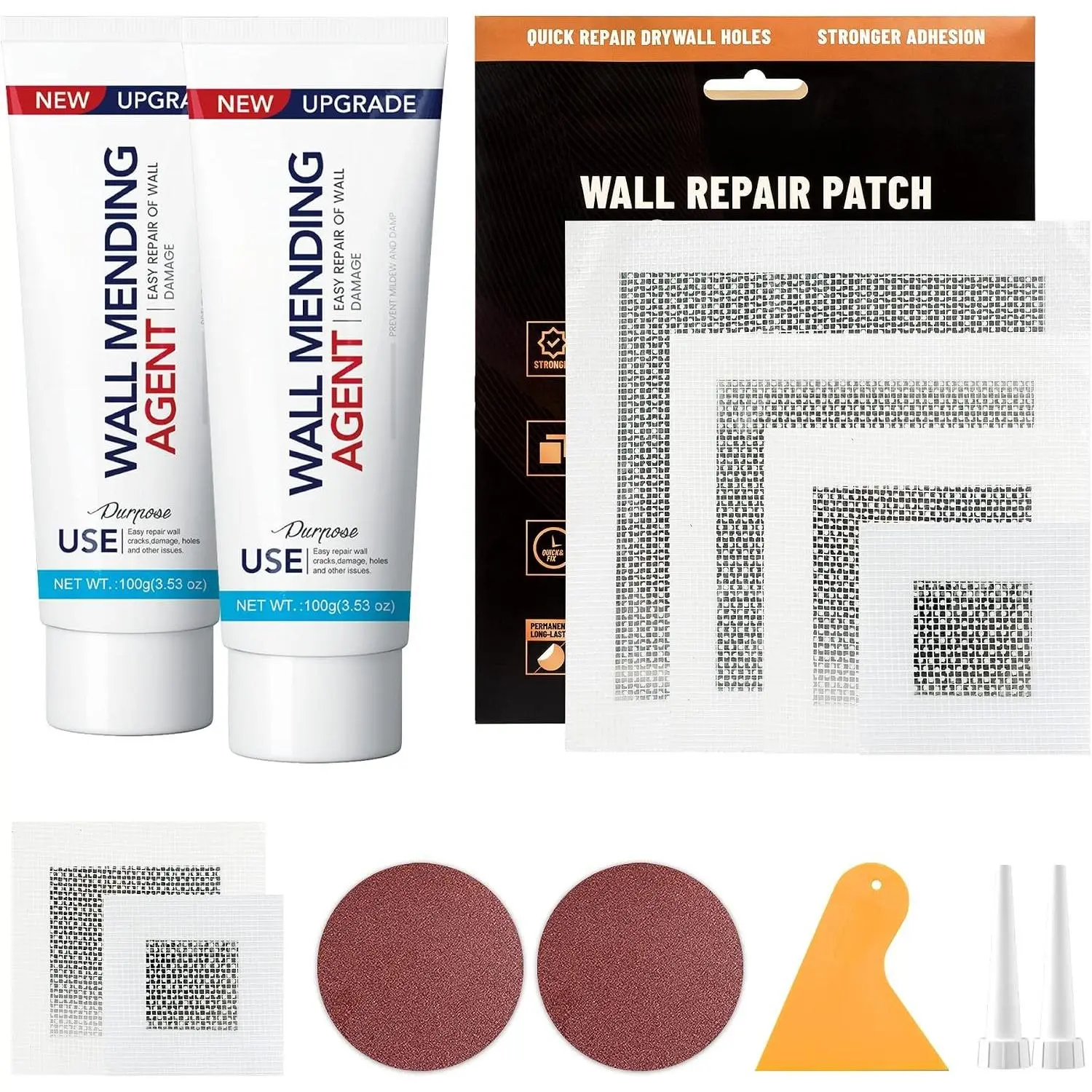 Set of 20 Spackle Wall Repair Kit, Drywall Repair Patch Kit,Wall Mending Agent Putty,Wall Repair Paste Plaster for Wall Crack/ Hole,Wall Repair Patch Kit with Scraper/Abrasive Sponge