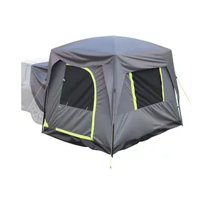 VEVOR SUV Tent for Camping, 10FT Lx 8FT W, Waterproof PU2000mm Spacious Double Layer Design for 5-8 Person, SUV Camping Tent with Mesh Windows, Includes Rainfly Storage Bag, for Outdoor Activities